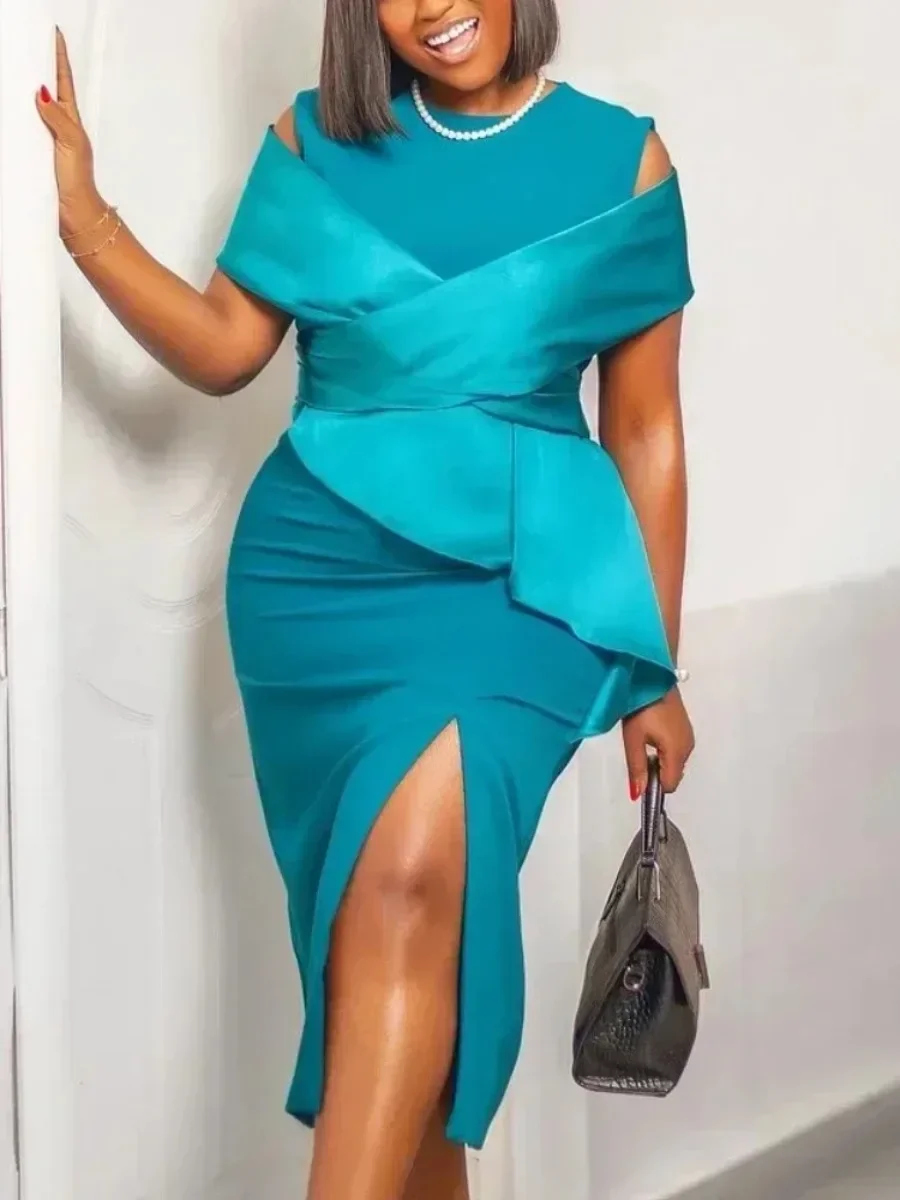 Summer High-End Luxury Black Dress Women's High Waist Slim-fit Elegant  Commute Sheath Dress Fashion Sleeveless Round Neck Dress - AliExpress