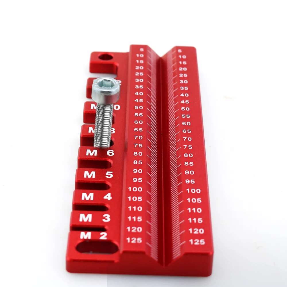 All aluminum alloy portable tool simple screw drill length measuring tool screw diameter measuring woodworking tool screw gauge carpentry gauge woodworking gauge