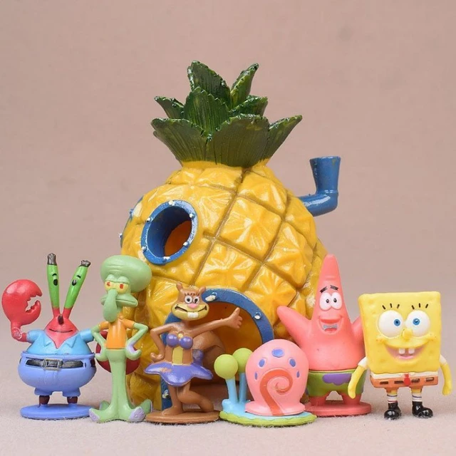 Bob Esponja Anime Acrílico Bonecas para Crianças, Fish Tank Ornaments,  Modelos de Personagem, Decoração De Bolo, Enfeites De Carro, Brinquedo