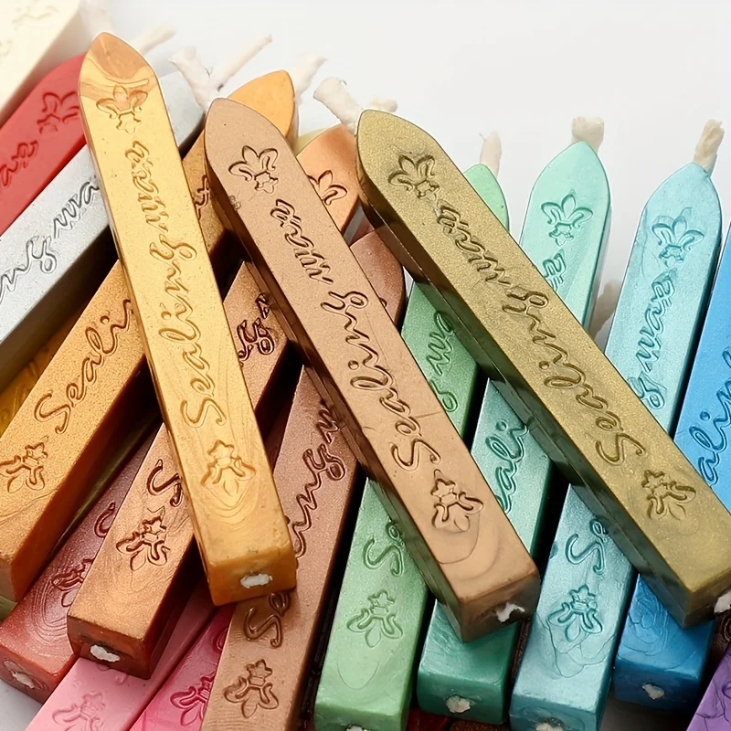 1 antique seal wax stick with wick for stamp letters vintage wax seals, various colors Christmas gifts