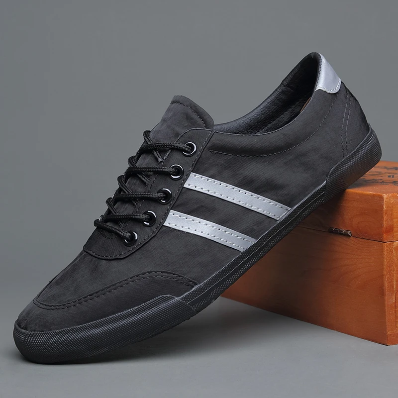 Men's Sneakers Comfort Shoes Casual Outdoor Daily Canvas Elastic Band Black Khaki Gray Spring Fall main image 1