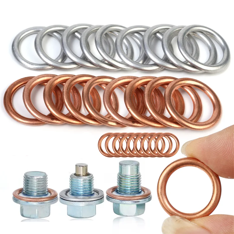 Car Oil Pan Drain Gasket Drainage Bolt Pad Aluminum/ Copper Oil Drain Plug Gasket Replaceable Accessories for Audi Volkswagen oil drain plug gasket,oil drain plug seal washer