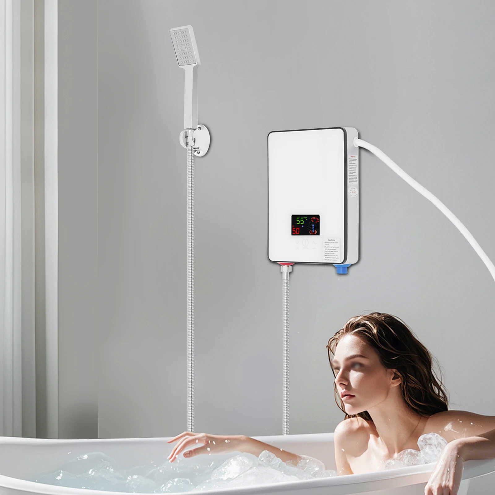 4500W 110V Water Heater Touch Screen Electric Water Heater Instantaneous Heater On Demand Bath Shower