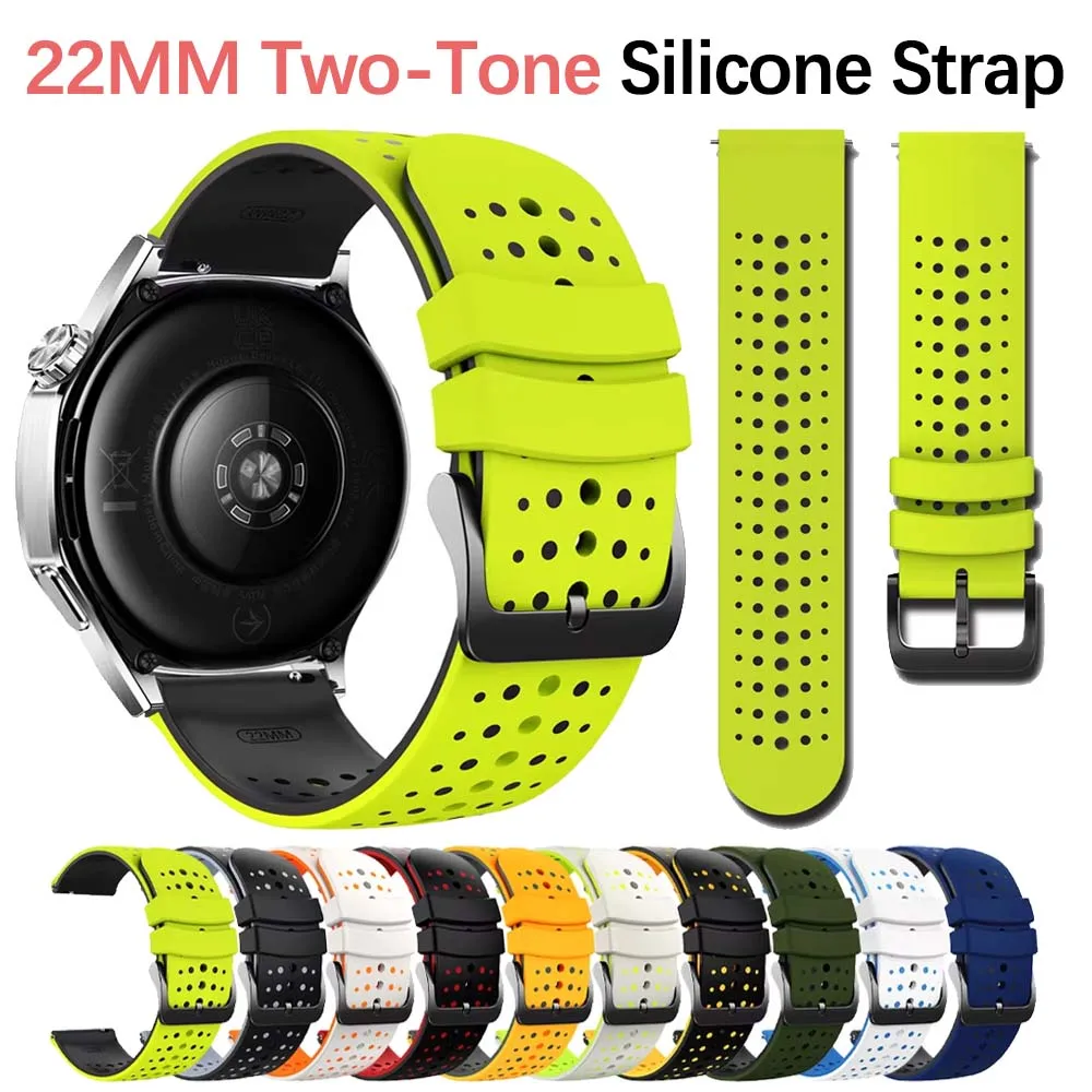 Breathable Silicone Strap 22mm Replacement Wristband Bracelet