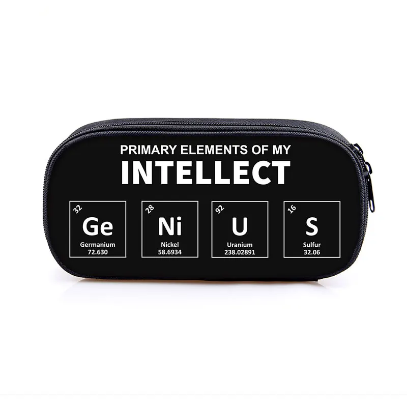 Periodic Table of Elements Print Cosmetic Case Pencil Bag Cute Genius Stationary Bag Teenager Pencil Box School Case Supplies 2