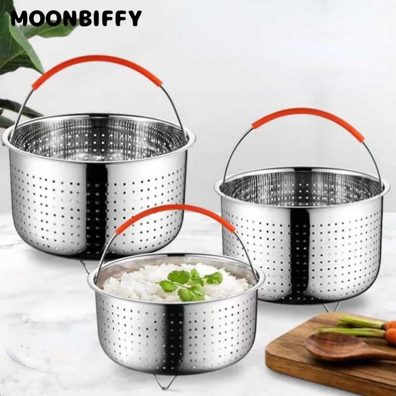 304 Stainless Steel Steamer Basket Instant Pot Accessories for 3/6/8 Qt  Instant Pot Pressure Cooker with Silicone Covered Handle - AliExpress