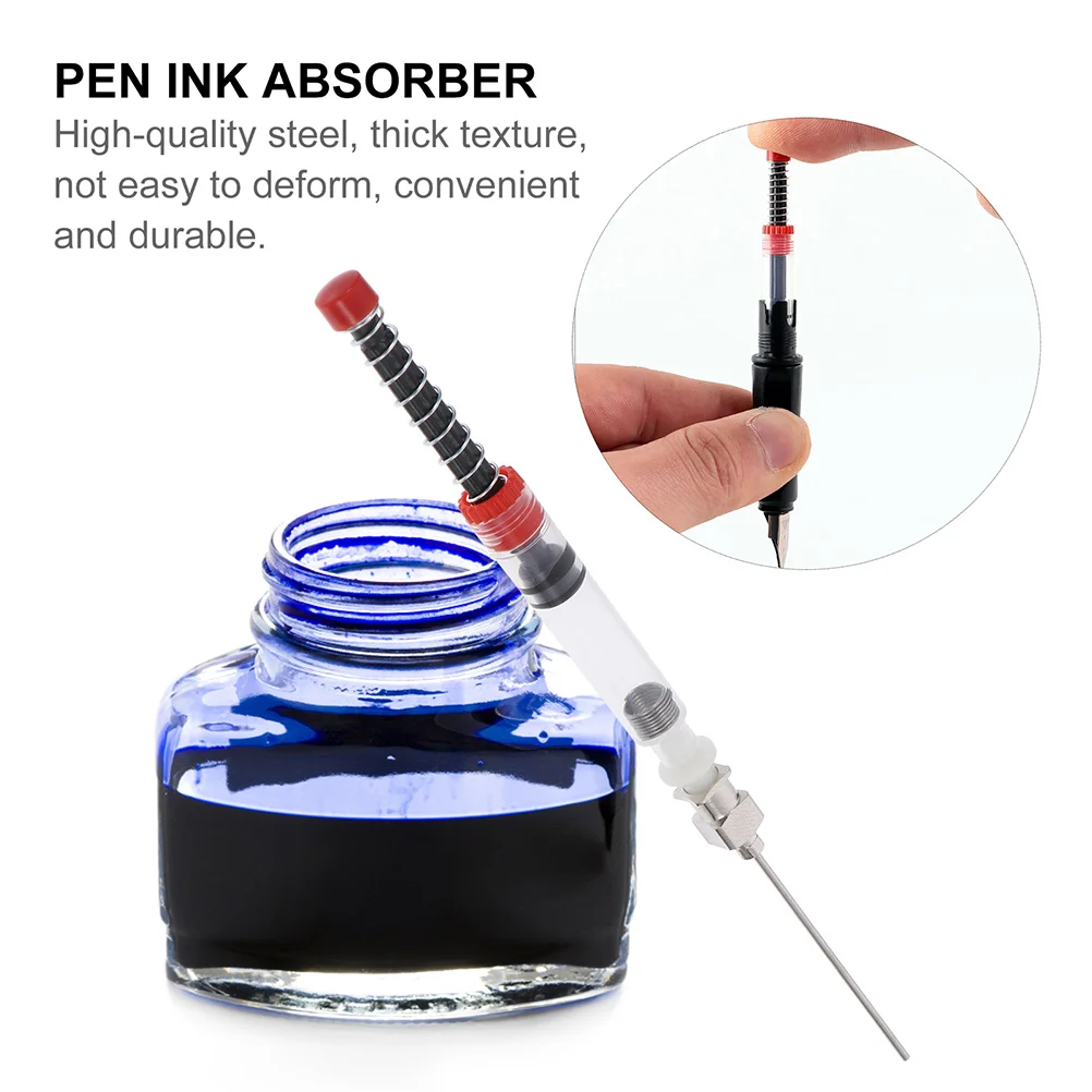 6pcs Ink Syringe Pen Absorber Fountain Filler Converter Auxiliaryfor Fill Tool Assistant Absorption Device Absorbers Needle