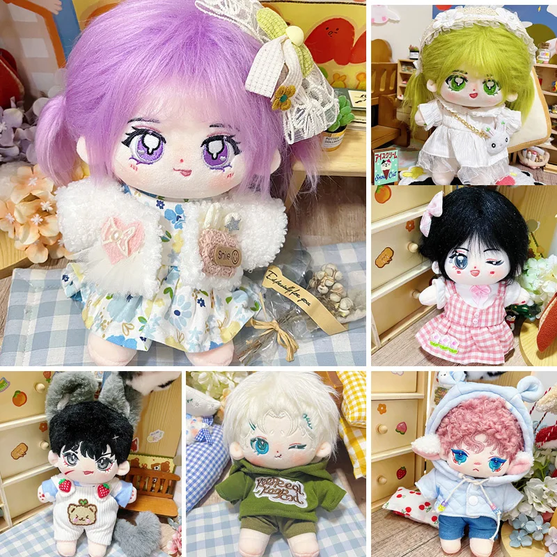 

Doll Clothes For 20cm Idol Doll Outfit Accessories Hoodie Plaid Skirt Wedding Dress For Korea Kpop Exo Super Star Doll Toys Gift