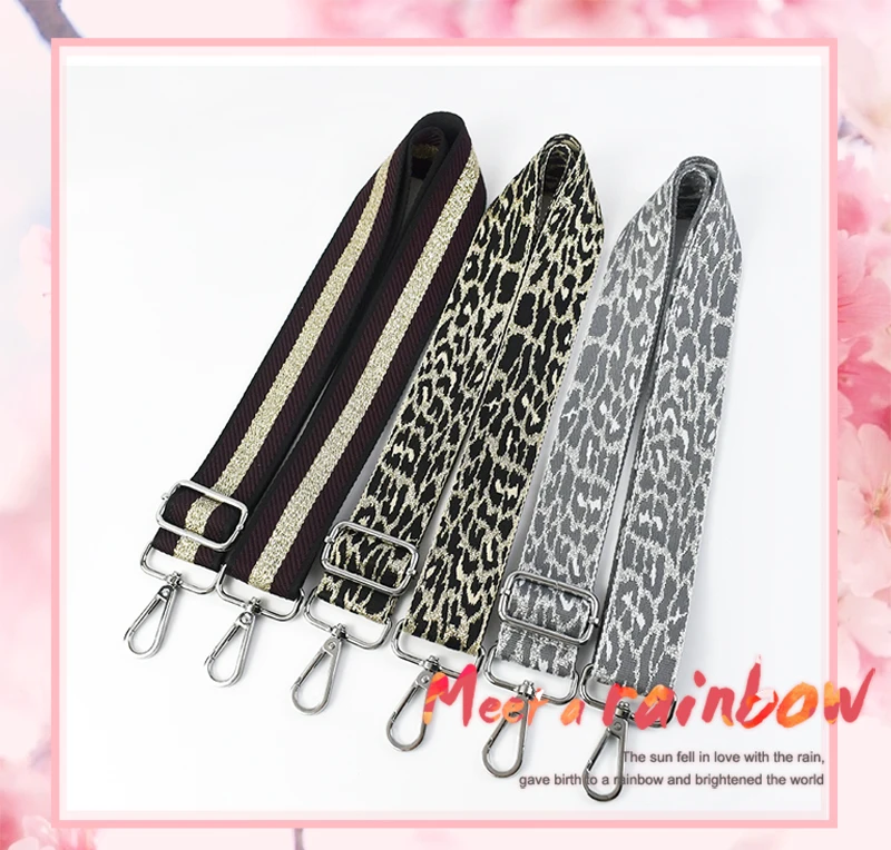 38mm Replacement Handbag Strap Leopard Shoulder Straps Adjustable Crossbody Belts for DIY Women Bag Belt Replace Accessories