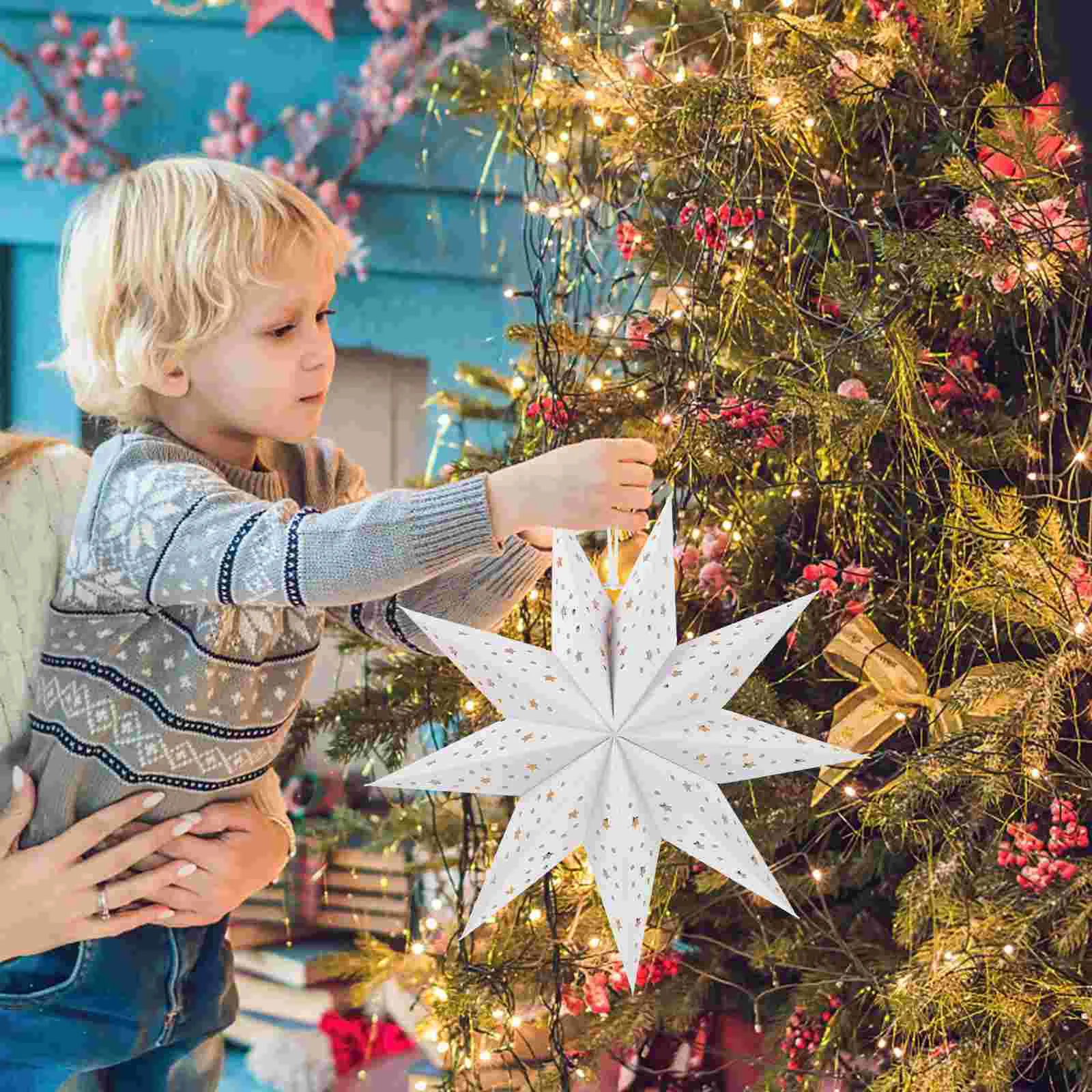 

Рождественские абажуры, чехлы, бумажные звезды, фонарики, подвесные Подвески, рождественские бумажные абажуры со звездами, Декоративные Чехлы с фонариками