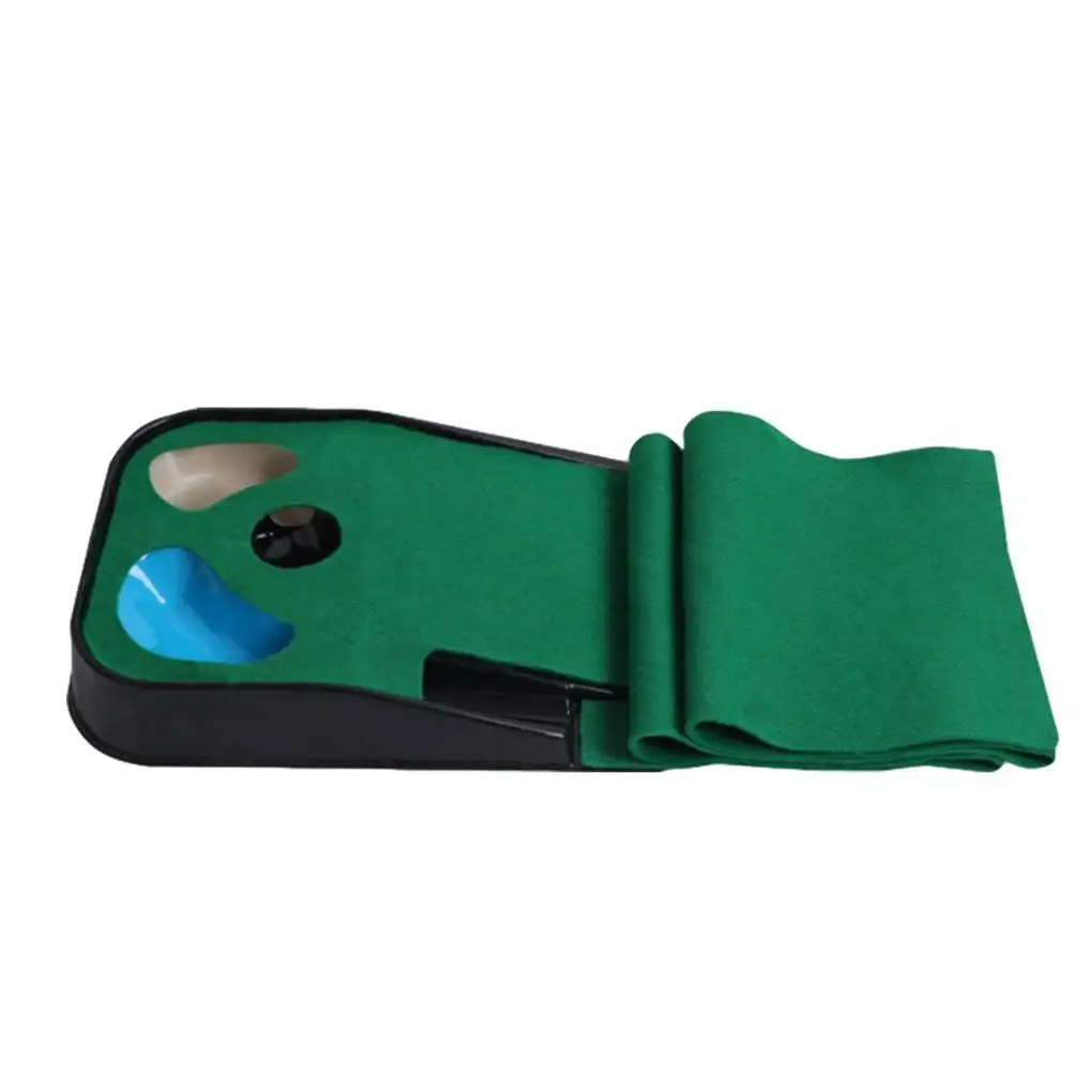 

Golf Putting Mat Chipping Home Office Sports Trainer Mini Putter Pad Training Aiding Tool with Auto Ball Return
