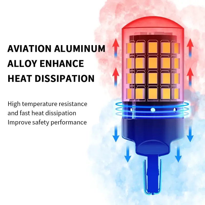 2pcs 1156 BA15S P21W BAU15S PY21W 7443 W21/5W T20 7440 W21W WY21W 1157 P21/5W BAY15D 54 LED Bulbs CanBus Lamp Turn Signal Lights - Image 5