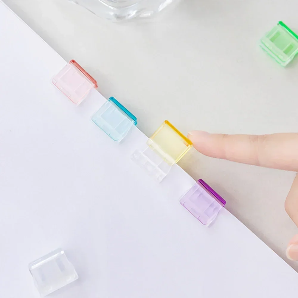 1/20Pcs Staples Paperclip Mini Candy Color Paper Clip Office School Transparent Documents Bookmarks File Index Page Holder Clamp paper clips