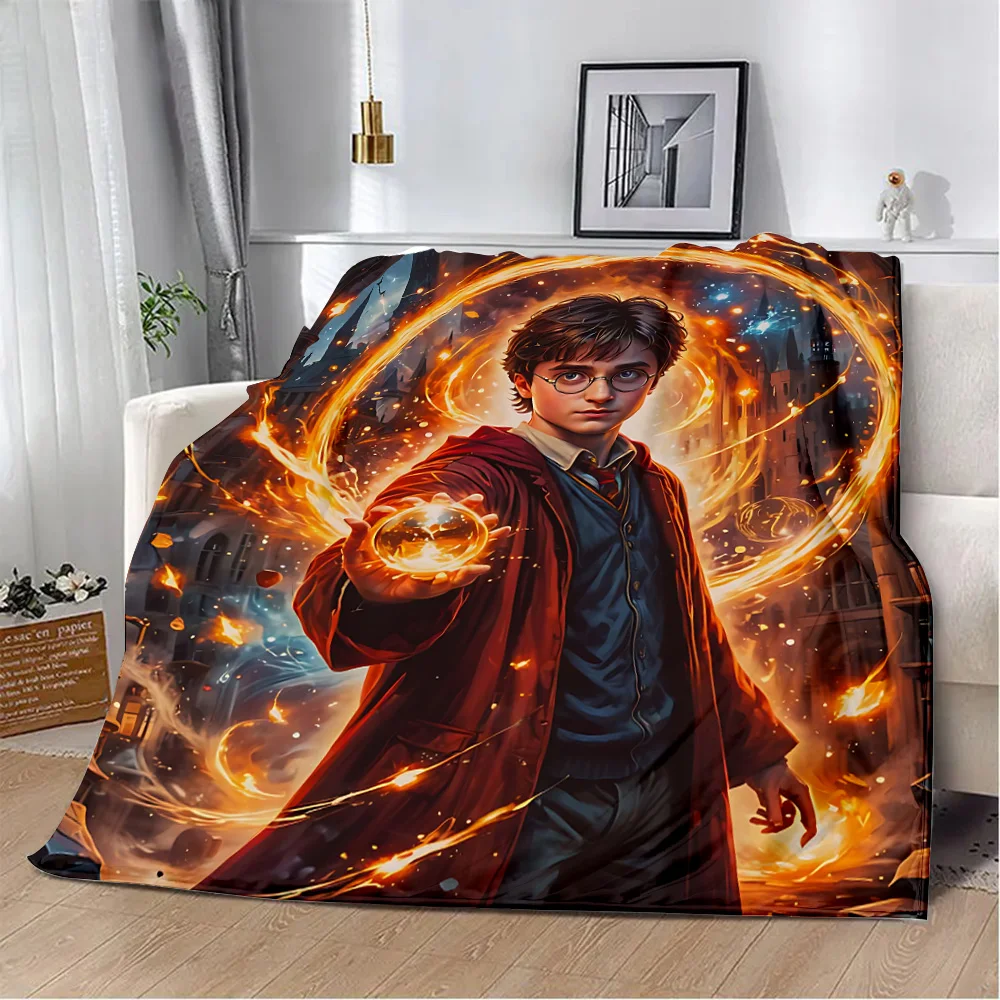 Hot H-HARRIES Printed Blanket Picnic Blankets Warm Blanket Soft and Comfortable Blanket Home Travel P-POTTERS Birthday New 3