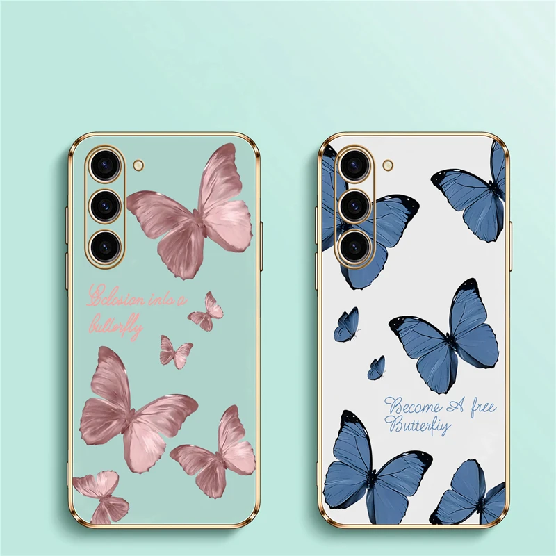Elegant Butterfly Plating Soft Phone Case Cover