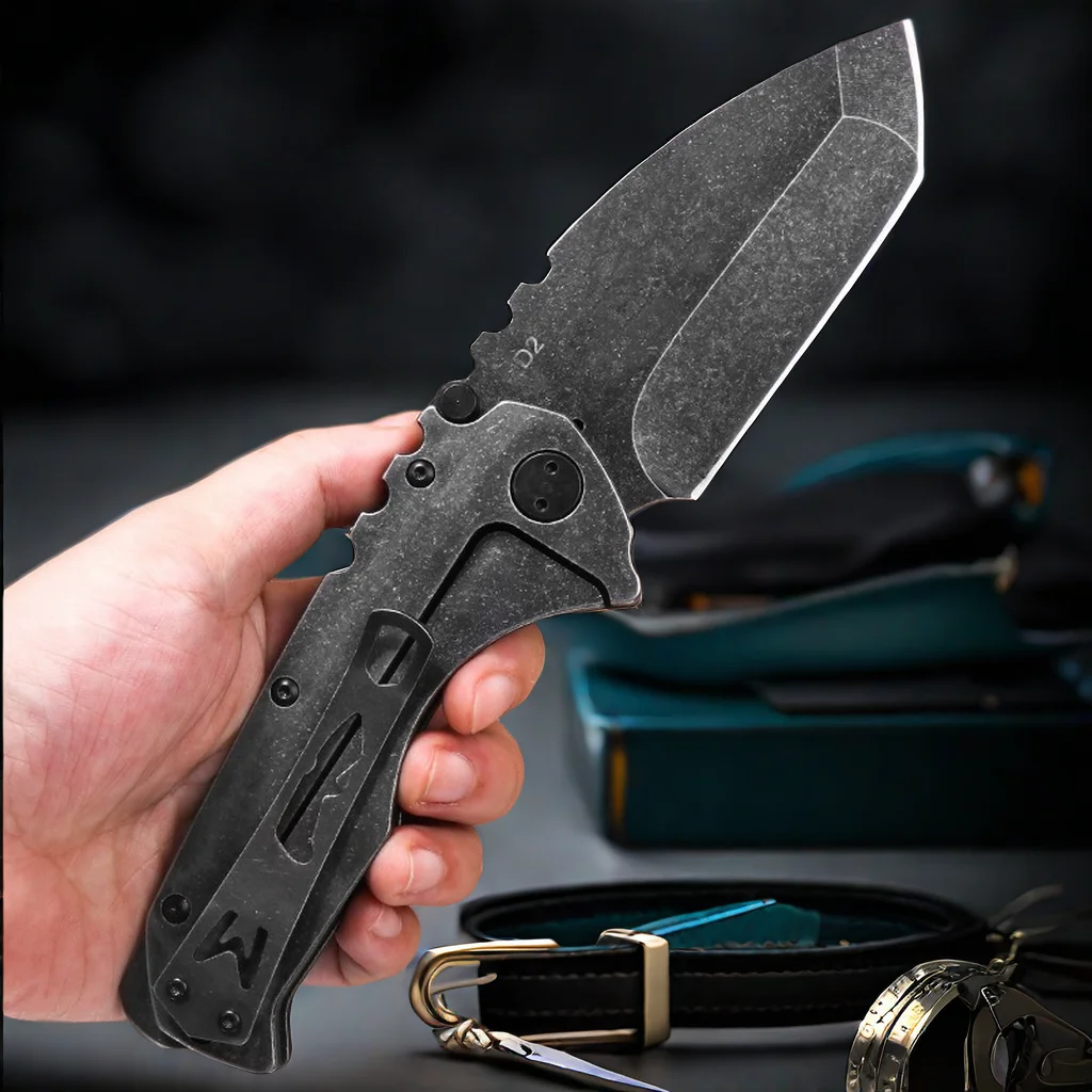 

Pocket Folding Knife D2 Steel All Blade Handle Outdoor Camping Hunting Knives Portabl EDC Flipper Security Agency Knife