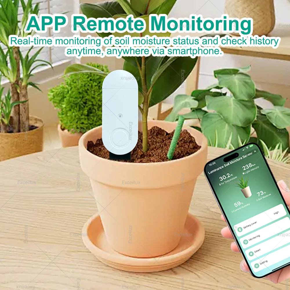 Zigbee Soil Moisture Tester With illuminance Sensor Temperature Humidity Meter Sensor RealTime Monitor For Tuya Smart Life 2MQTT
