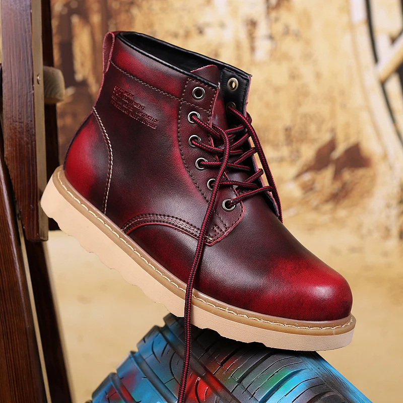 

Ботинки мужские из натуральной кожи, походная устойчивая до щиколотки, повседневные треккинговые Нескользящие, военные ботинки, черные, зима