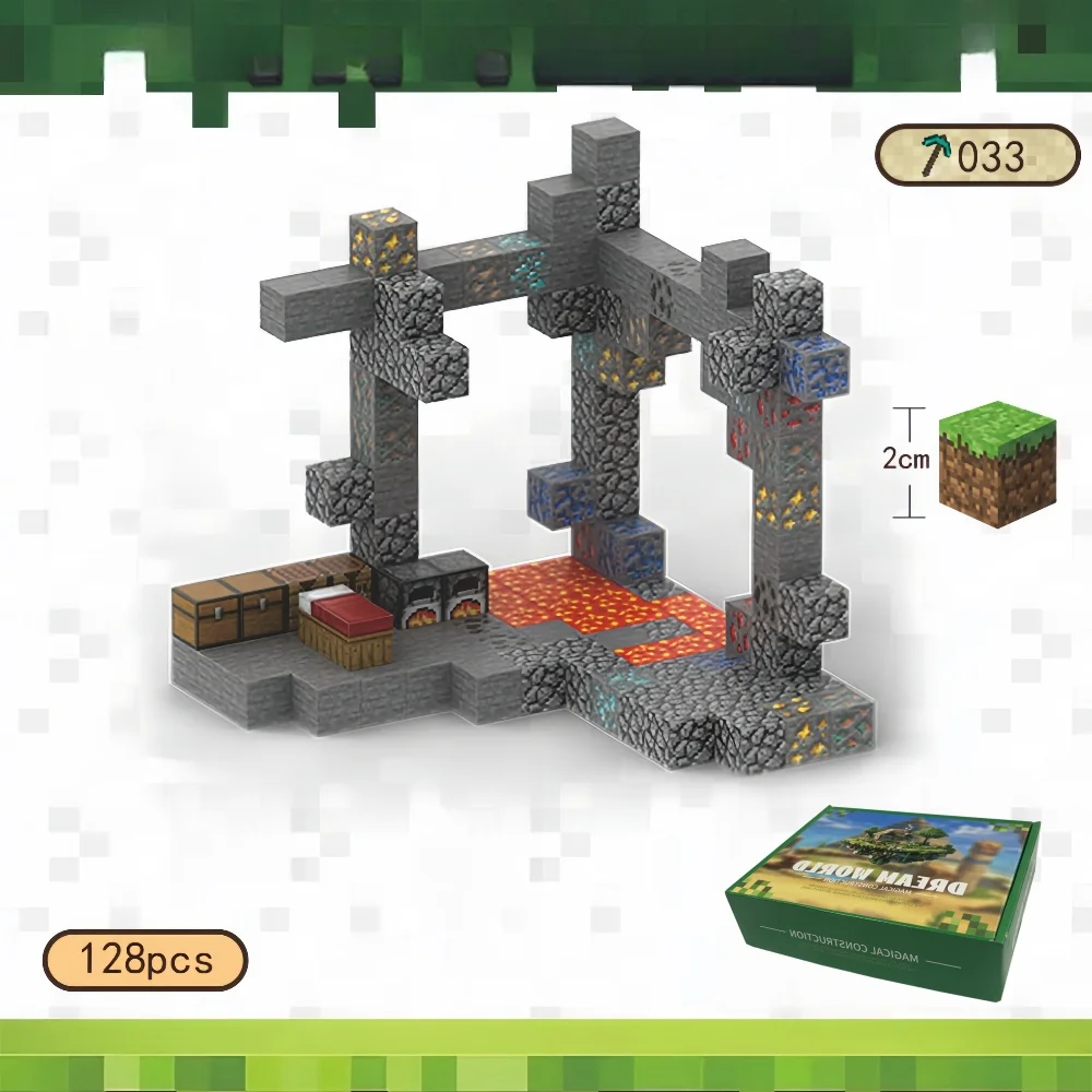 Magnetic Blocks-Build Mine Magnet World Edition Magnetic Cubes Construction Toys for Boys Girls Puzzle Education Sensory Toys