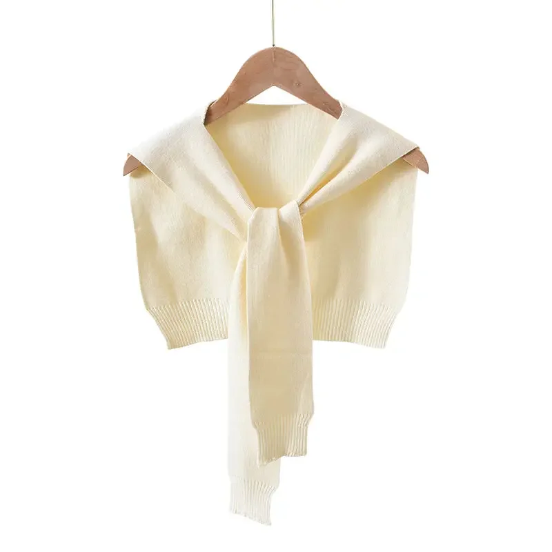 Shrugs Women Shoulder Shawl Fall Outwear All-match Candy Colors Fashion Knit Scarf-collar Harajuku Korean Streetwear Chic Sweet