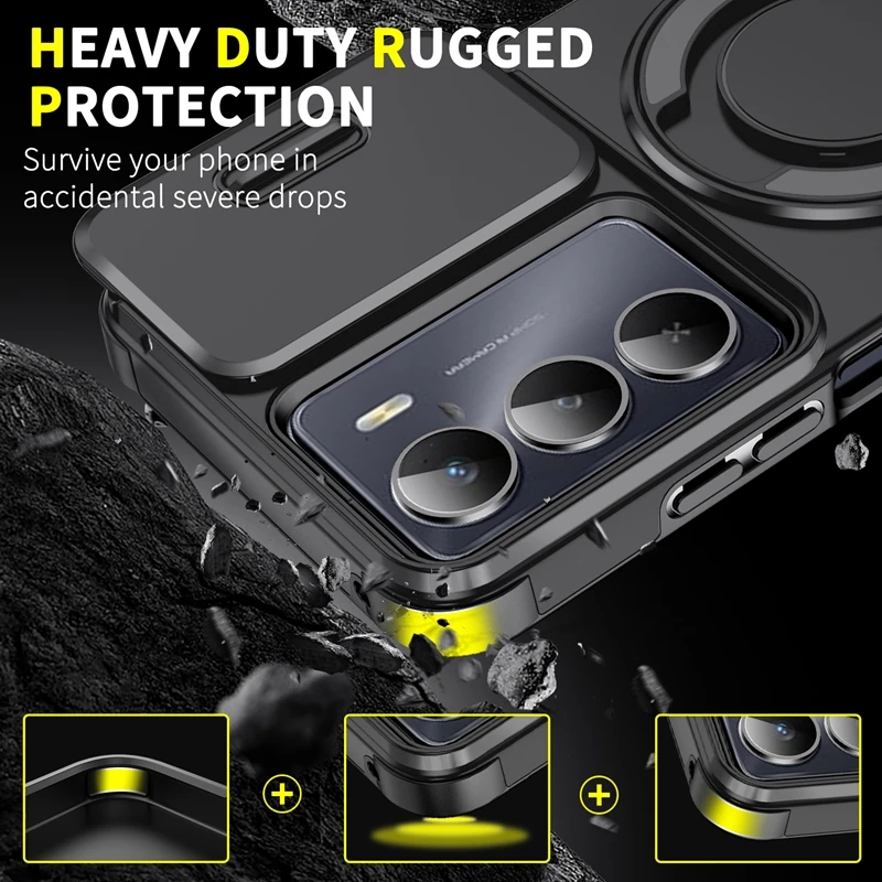 Car Magnetic Holder Ring Armor Shockproof Case with Camera Protection