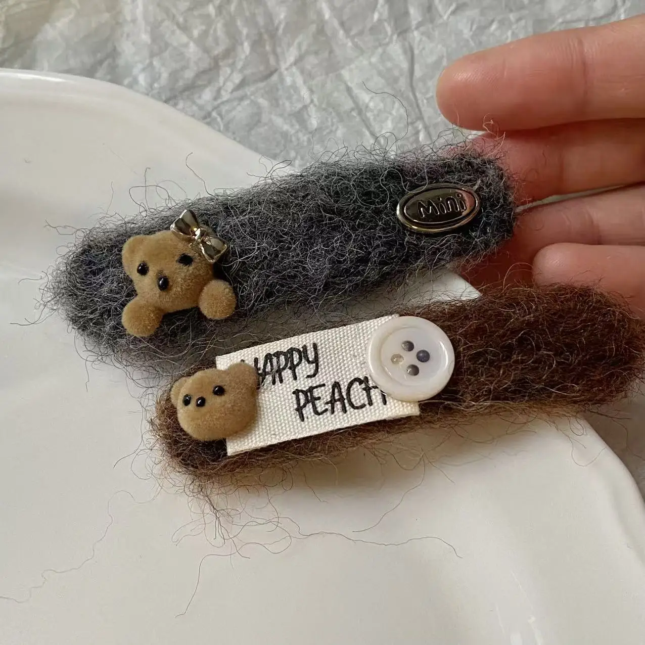 1PC Cute Teddy Bear Hair Clips,Mini Design, Sweet Hair Accessories for Women Girls, Trendy Hairpins for Daily Wear & Gifts