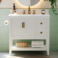 Bathroom Vanity with Sink, 30" Bathroom Cabinet with 2 Drawers and Storage, Modern Bathroom Vanity Set, Easy Assembly 1