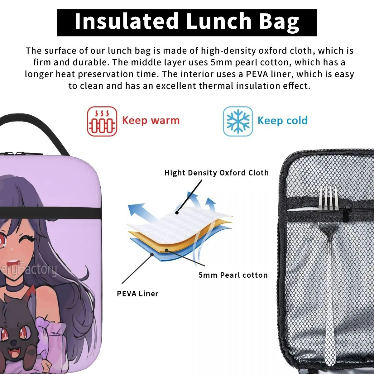 Aphmau With Aaron Dog Lunch Tote Kawaii Bag Lunch Box Kids Lunch