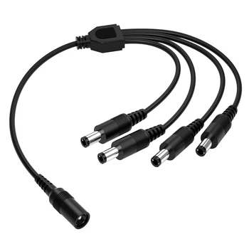 ZOSI DC 전원 분배기 4/8 방식 전원 분배기 케이블, 1 수-2/4 듀얼 암 코드, CCTV 카메라용, 5.5mm, 2.1mm
