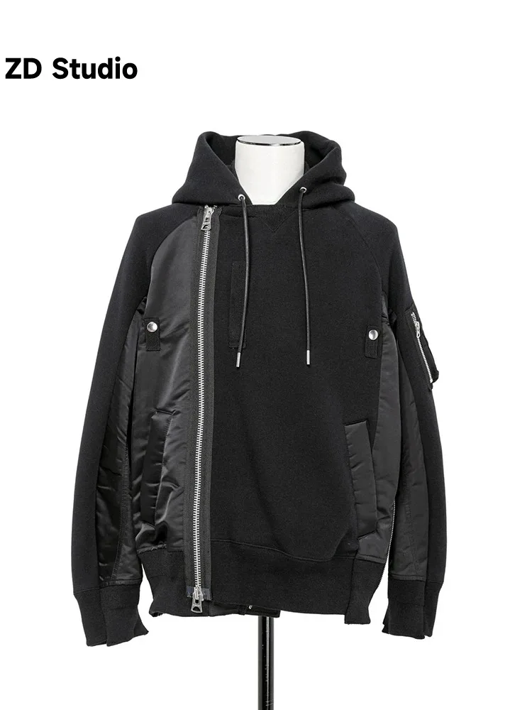 

[ZD Studio] 2023 Autumn/Winter New AwangAcadios Hoodie With Zip Panel Loose Coat