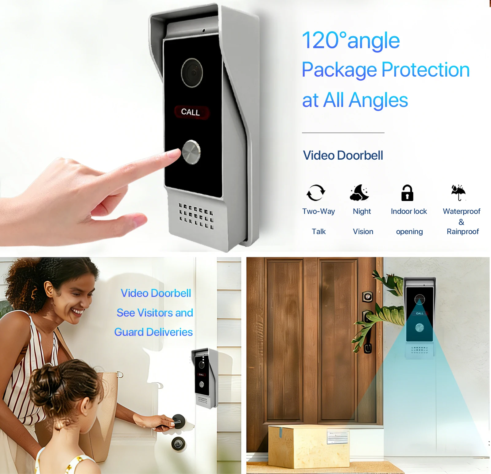 Sa40fcf3a4e6b487597a7aecbb8634b933 7 Inch 4-Wired 1080P Waterproof Video Intercom Doorbell, Home Assistant Intercom System for Villa Apartment Gate
