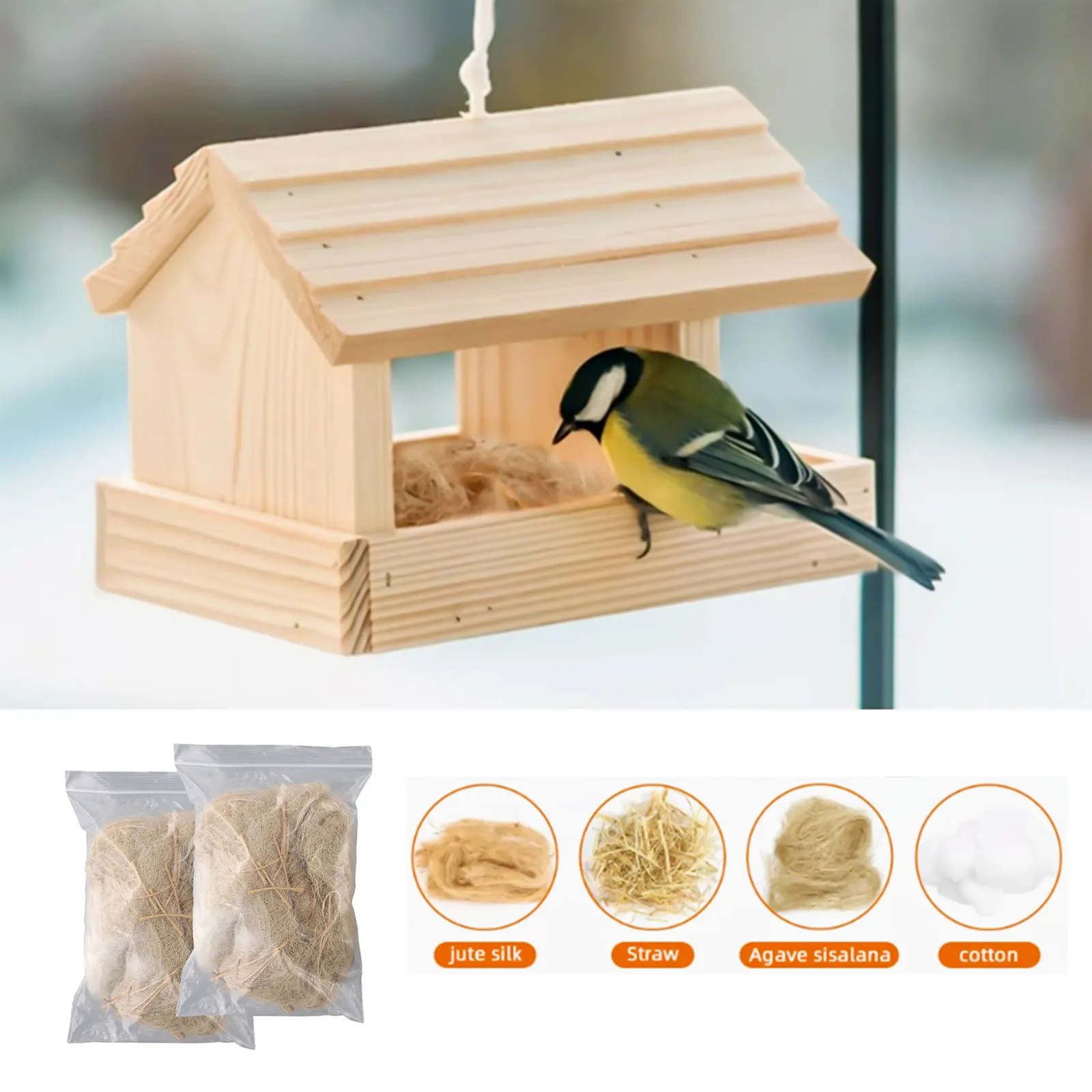 Bird Nesting Material Bird Nests Bedding Hummingbird Nesting Fibre Aviary Birds Canaries Finches Cage Accessories 2 Pack