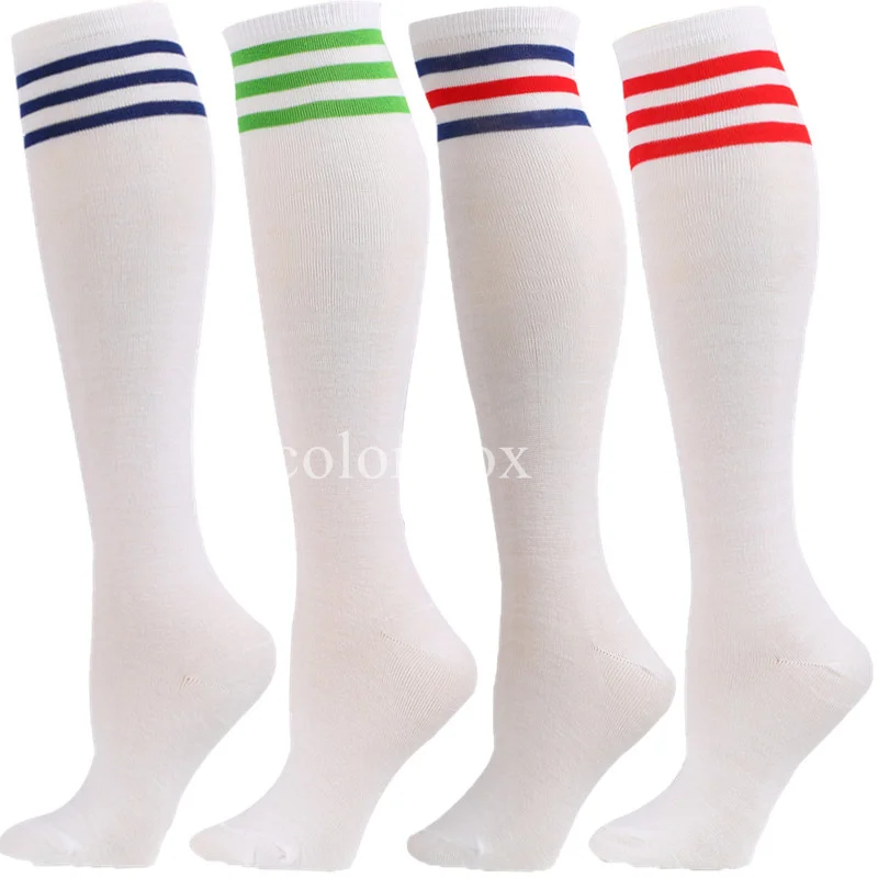 Compression Socks Black White Stripe Long Socks Solid Color Knee High JK Woman Kawaii Cosplay Nylon Long Stockings