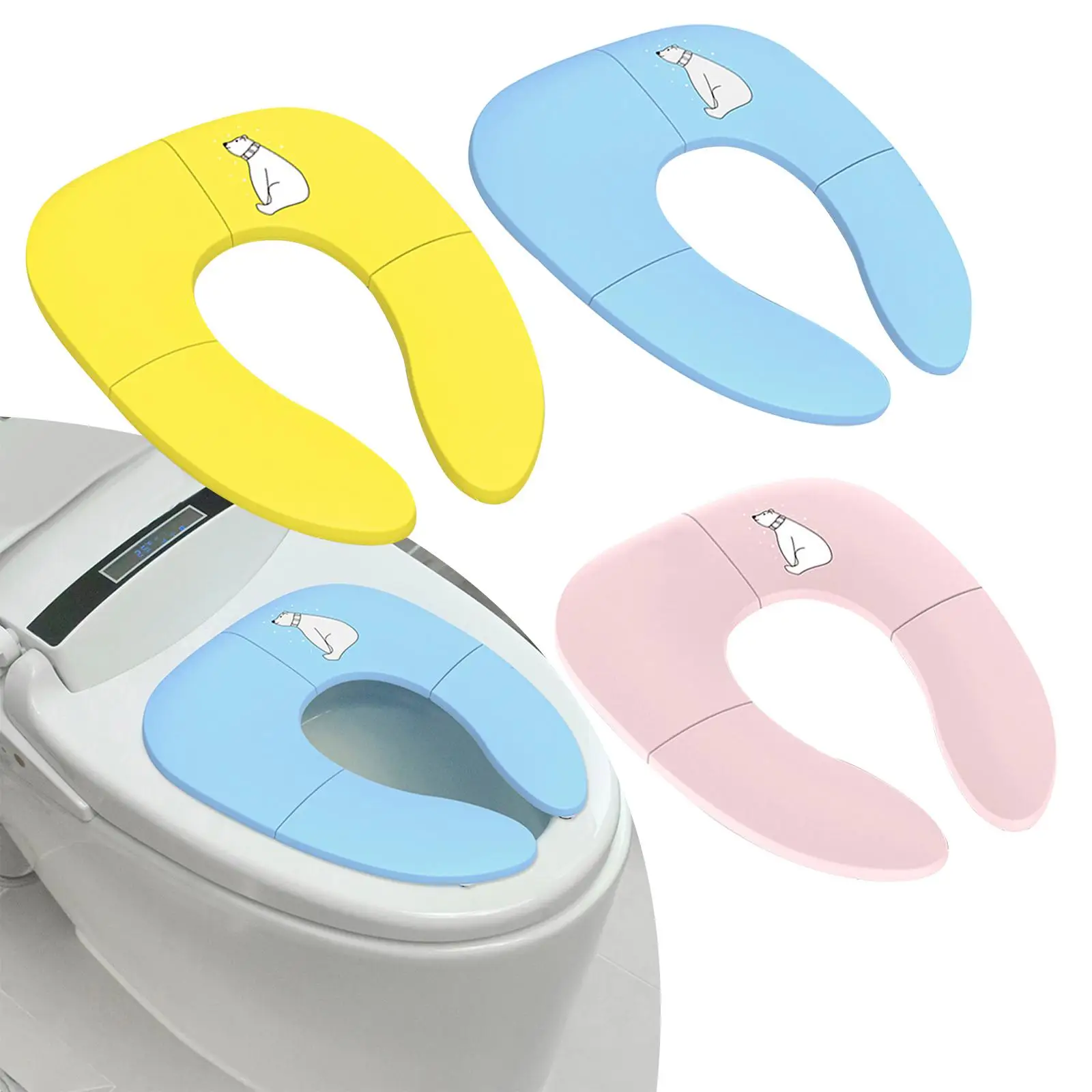Foldable Toilet Cover Reusable Potty Ring Portable for Home Use Child Kids 5
