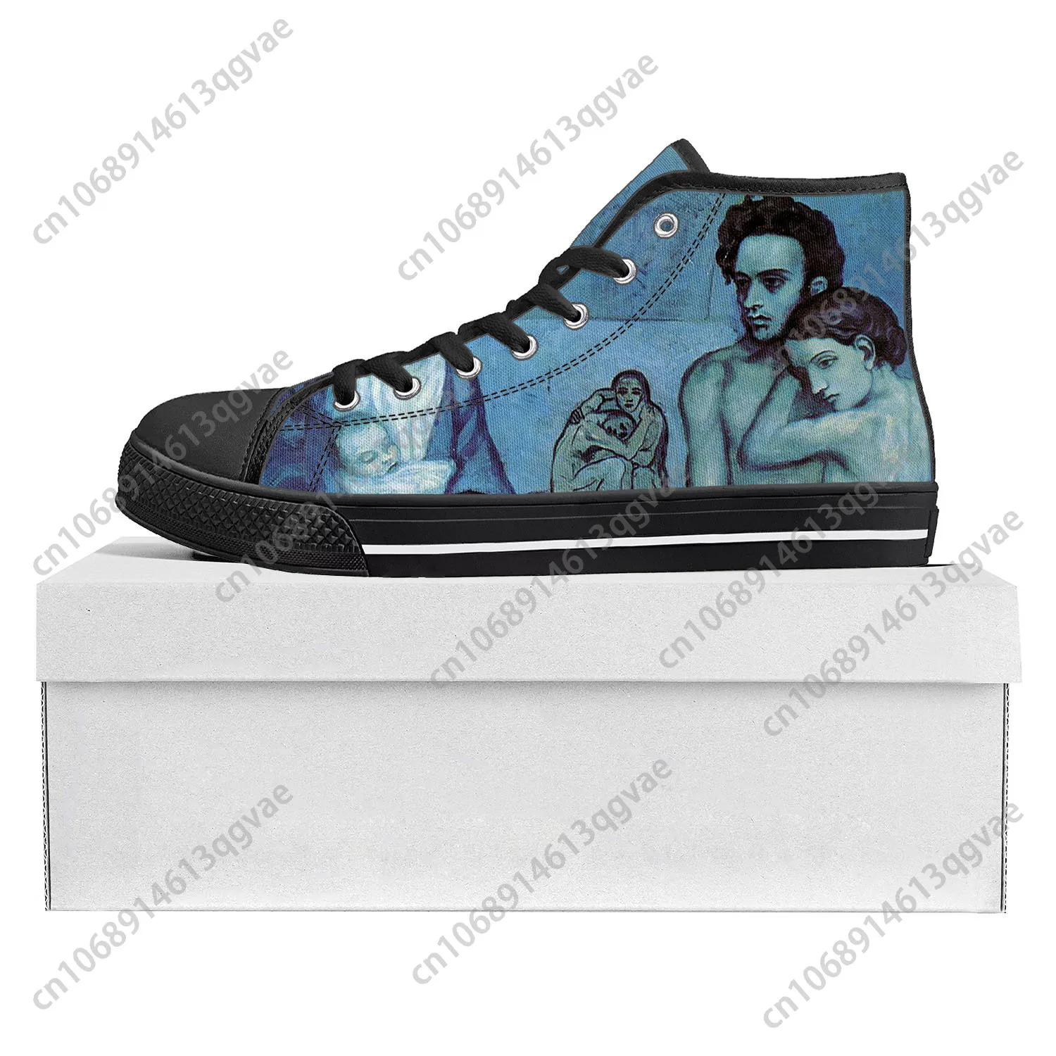 Picasso Famous Oil Painting Life High Top High Quality Sneakers Mens Womens Teenager Canvas Sneaker Couple Shoes Custom Shoes