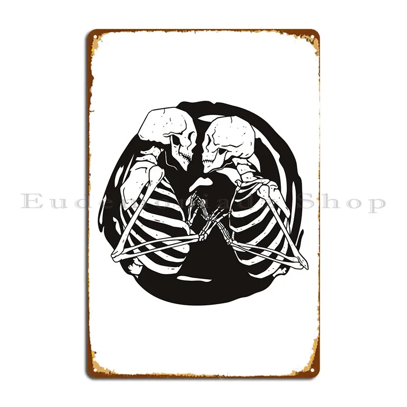 Kissing Skeleton Metal Sign Pub Garage Decoration Designs Wall Cave Wall Murale Tin Sign Poster