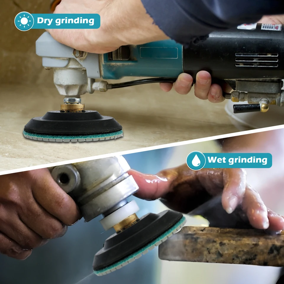 Kit 11 Pezzi Pastiglie Diamantate Per Lucidatura Marmo E Granito - 100mm Wet/Dry - Foto 7