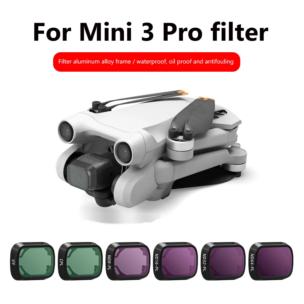 Aluminum Alloy Filter Set Glass Protection Glass Lens Protective Filter Replacement Drone Accessories for DJI Mini 3 Pro 4