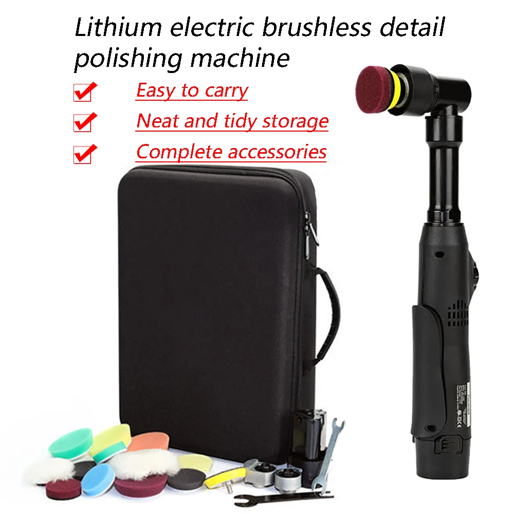 

100V~240V 12V Wireless Brushless Dual Polisher Car Detailing Polish for Car Body With Sponge Pads Kit Polishing Waxing Machine