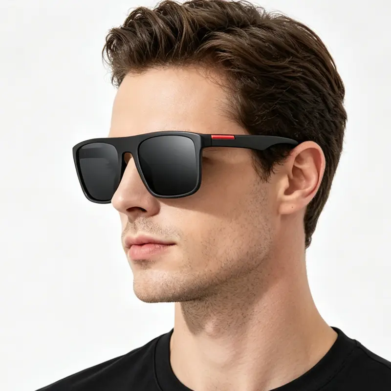 Vintage Square Men Sunglasses Polarized Fashion Black Sun Glasses Male Stylish Driving Shades Sports Eyewear UV400 - Image 2