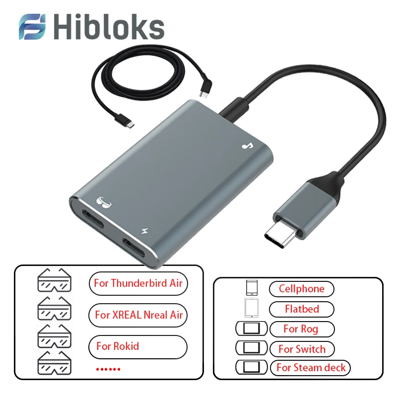 Hibloks AR Transmission Charging Module Data Cable For XREAL Air