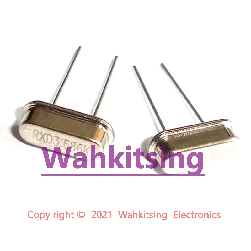 패시브 쿼츠 크리스탈, 100 PCs, 3.6864MHZ, HC-49S DIP-2, 3.6..