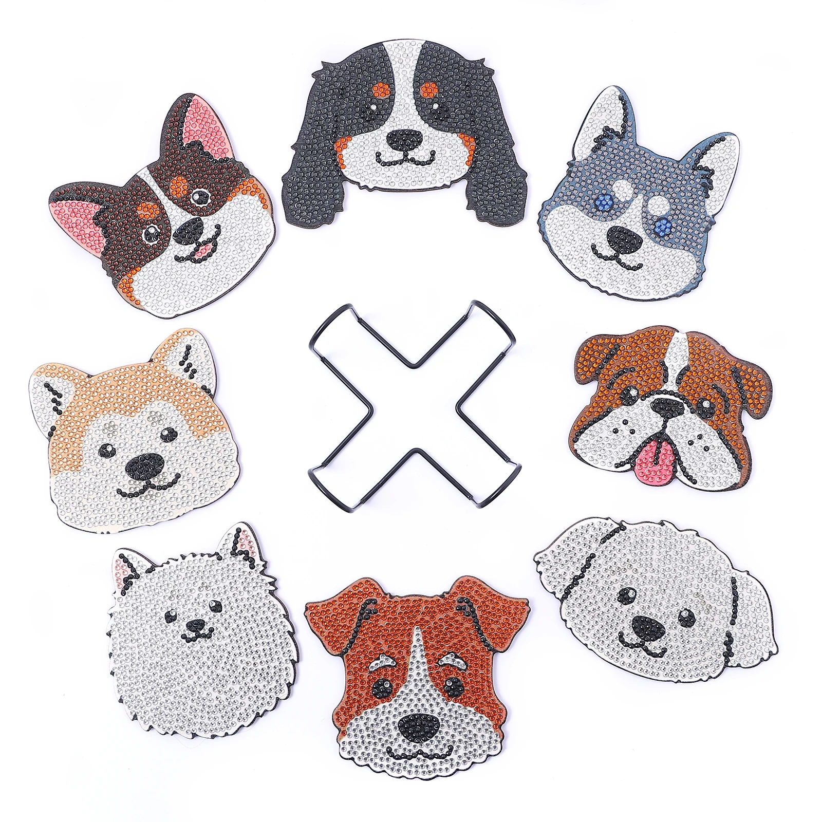 Abdhusn 10 PCS Diamond Painting Coasters Kit Puppy Animal Style Diamond  Painting Kits Coasters with Holder,Diamond Painting Kits Suitable for