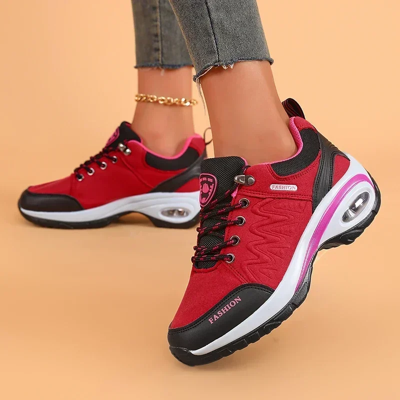 Women's Hiking Shoes Fashionable Luxurious Wedge Running Shoes Shock-absorbing Breathable Comfortable Outdoor Camping Sneakers