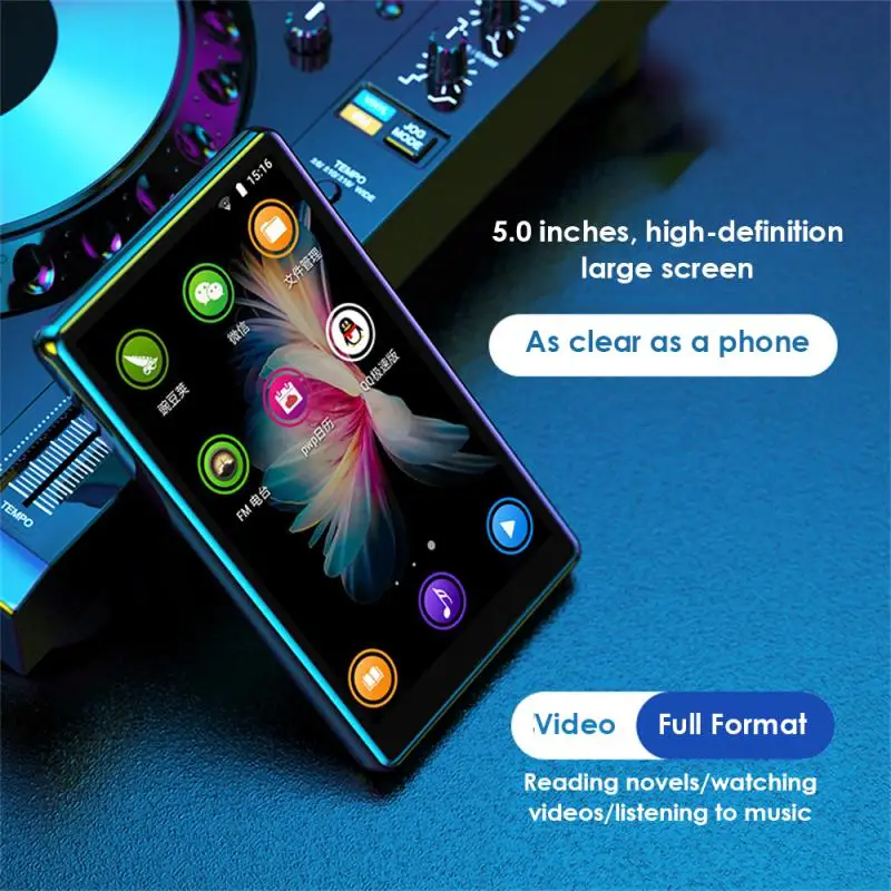 Wifi Android Mp4 Player 64GB IPS 5.0 Inch Touch Screen Hifi Music Mp3 Video Music MP4 Players TF Card Speaker 5000mah
