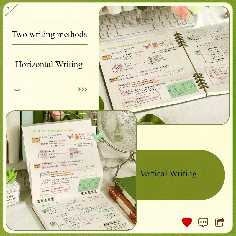 دفتر ملاحظات ذو أوراق فضفاضة مربع قابل للطي عموديًا، قابل للفصل لكتاب سجل امتحان القبول للدراسات العليا بعد الدراسات العليا