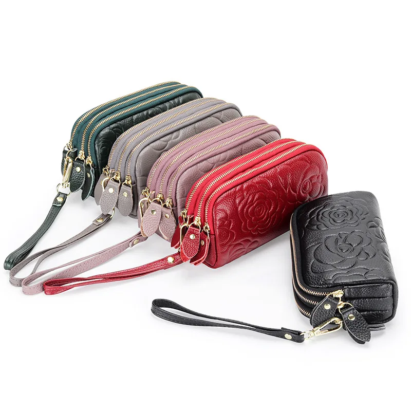 Women's Leather Purse Multi-card Long Wallet Multi-function Purse Large Capacity Versatile Coin