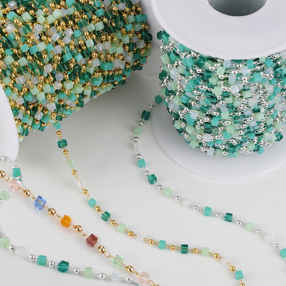 

1Meter/lot Bohemian Colorful Bead Chain for Women Charm Necklace Choker Bracelet Jewelry Making DIY Handmade Components Supplies