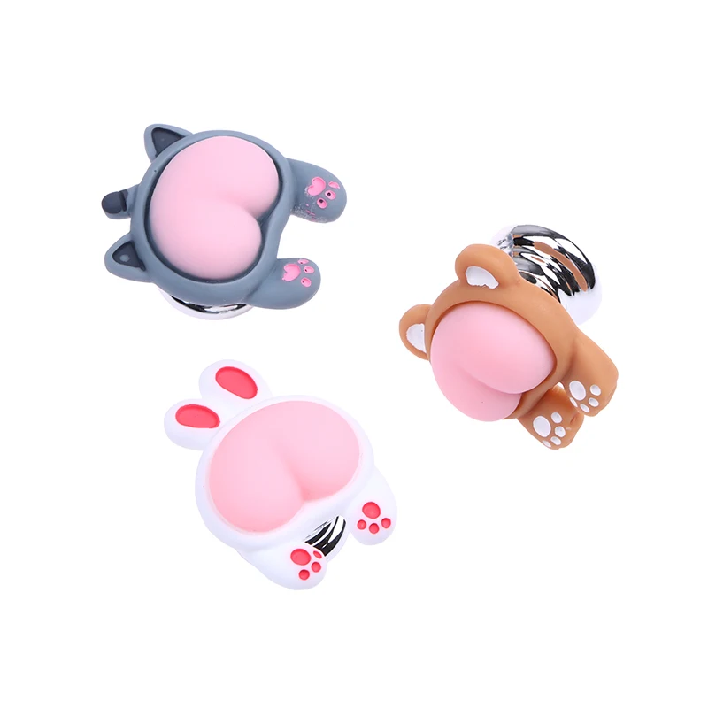 Cute Animal Butt Toilet Press Button Long Nail Protector For Women Toilet Bath Room Water Press Flush Button Decoration Aid
