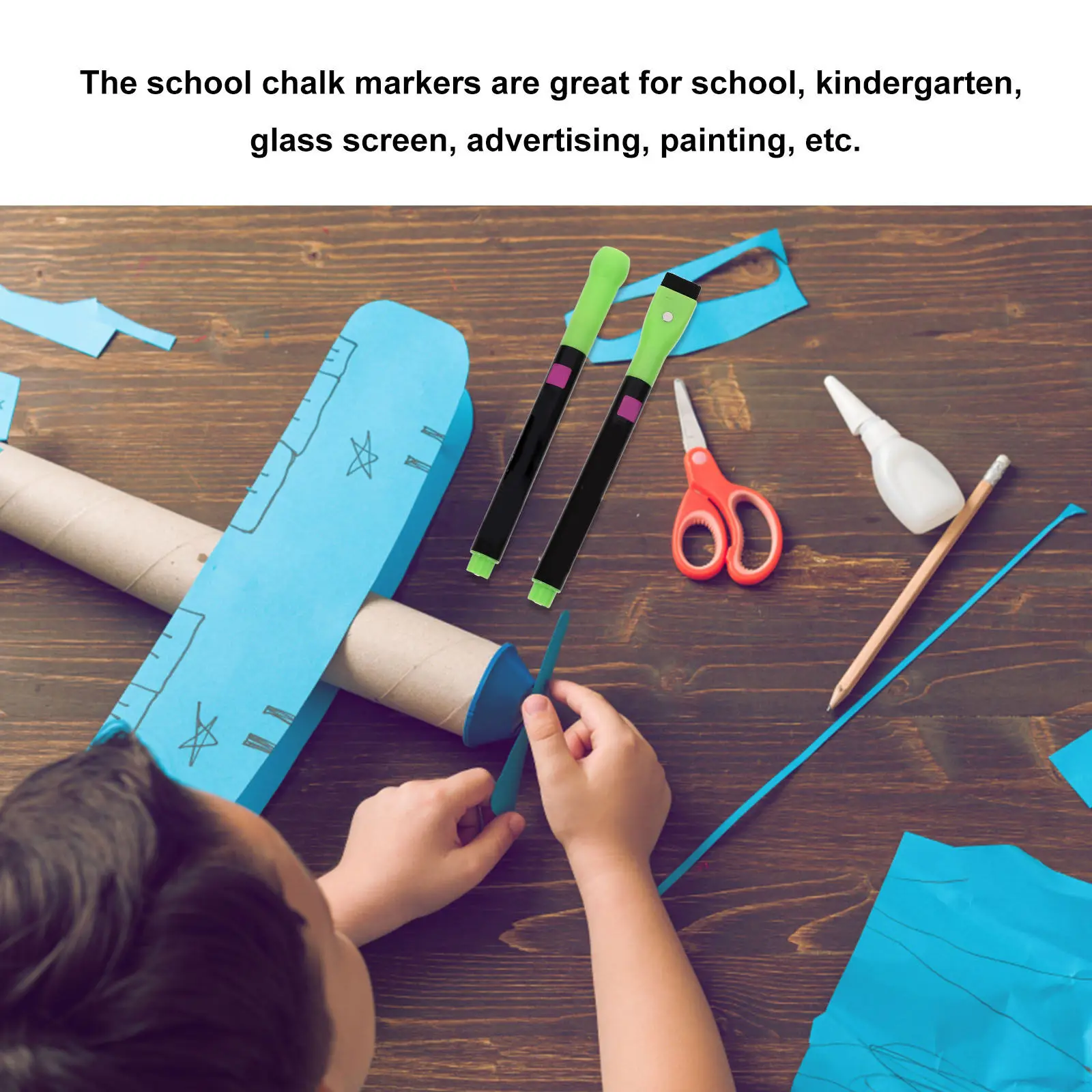 16Pcs LED 보드 마커 칠판 쓰기를위한 휴대용 액체 분필 마커 학교 사무실 크리 에이 티브 아트 지울 수있는 펜